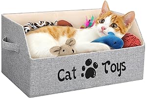 Convenient and Sturdy Cat Toy Storage Bin