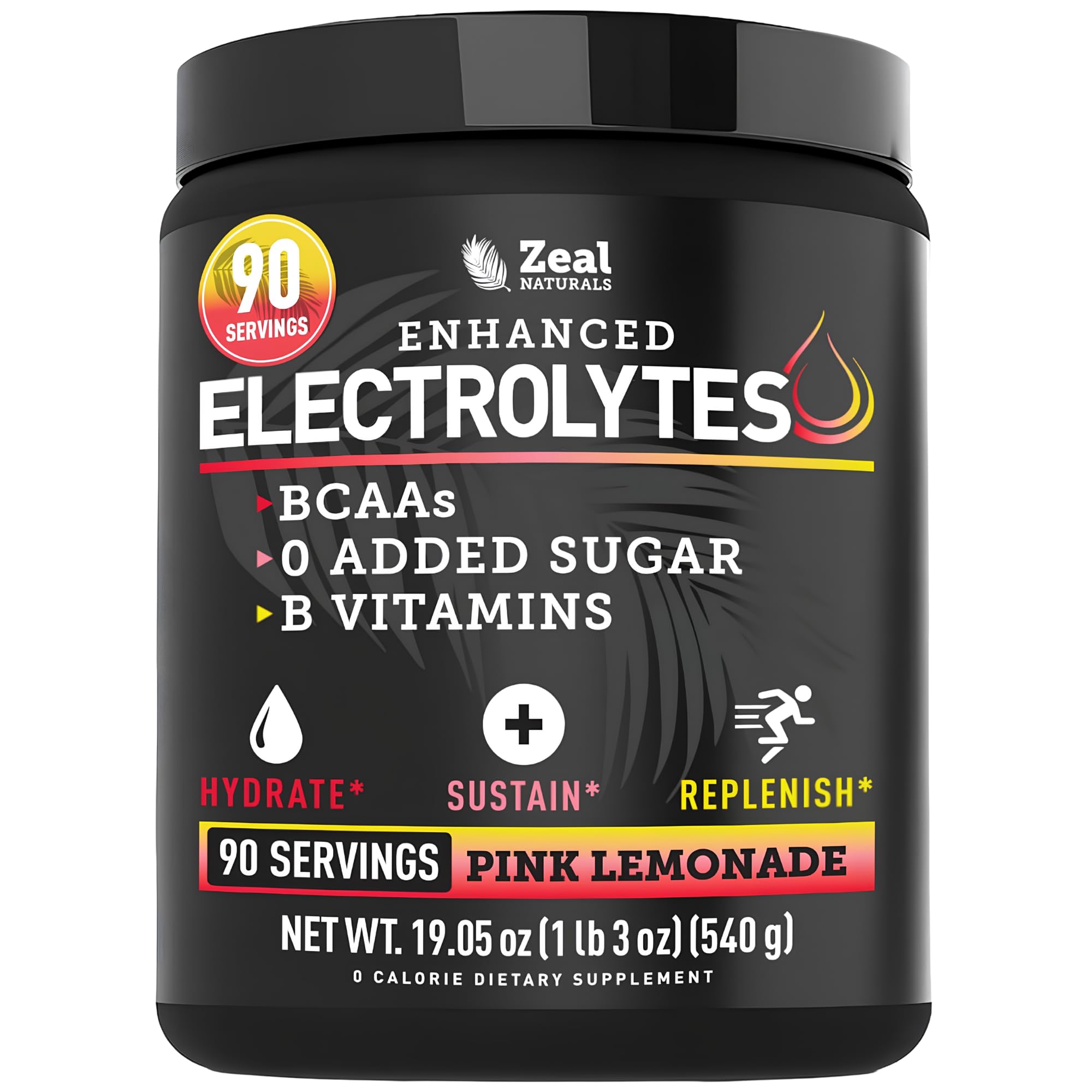 Zeal Naturals Electrolyte Powder - 90 Servings | Keto Electrolytes Powder | Zero Sugar, BCAAs, B-Vitamins | Potassium, Zinc, Magnesium | Hydration Powder Recovery Drink | Lemon Berry — Amazon image 13