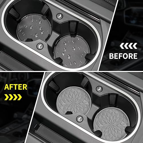 Miniatura 4 de ME.FAN Posavasos de silicona para automóvil, 2.75 pulgadas, universales, antideslizantes, empotrados, para el interior del automóvil, 4 unidades,