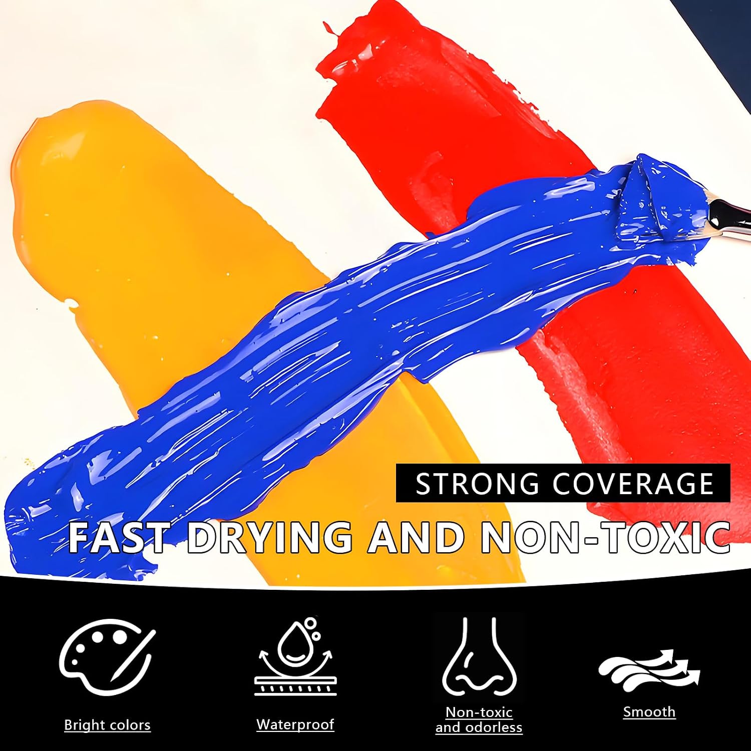 Orange Acrylic Paint, Professional 7 Fl Oz Paints For Canvas Painting, Premium Art Craft Paint for Glass, Rocks, Canvas, Wood, Ceramics, Fabrics, Leather - Art Supplies (Orange, 7 Fl Oz)