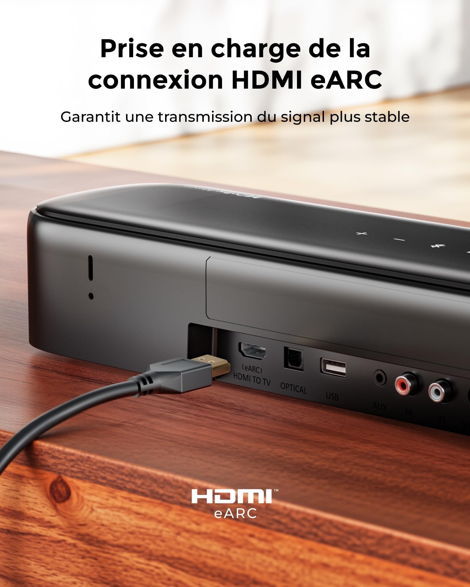 ULTIMEA 7.1 Canaux Barre de Son avec Dolby Atmos, Système de Son Surround avec 4 Haut-parleurs Surround, Barre de Son TV avec APP, Soundbar avec Caisson de Basses pour Home Cinéma, HDMI eARC, Aura A60