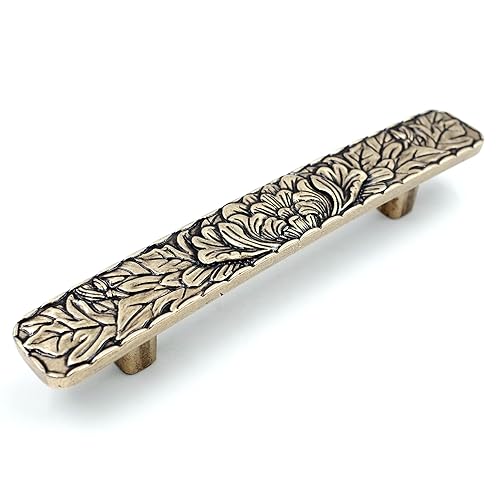 JETLAND Bridged Drawer Cabinet Pulls, 4-Pack Antique Brass 4" Hole