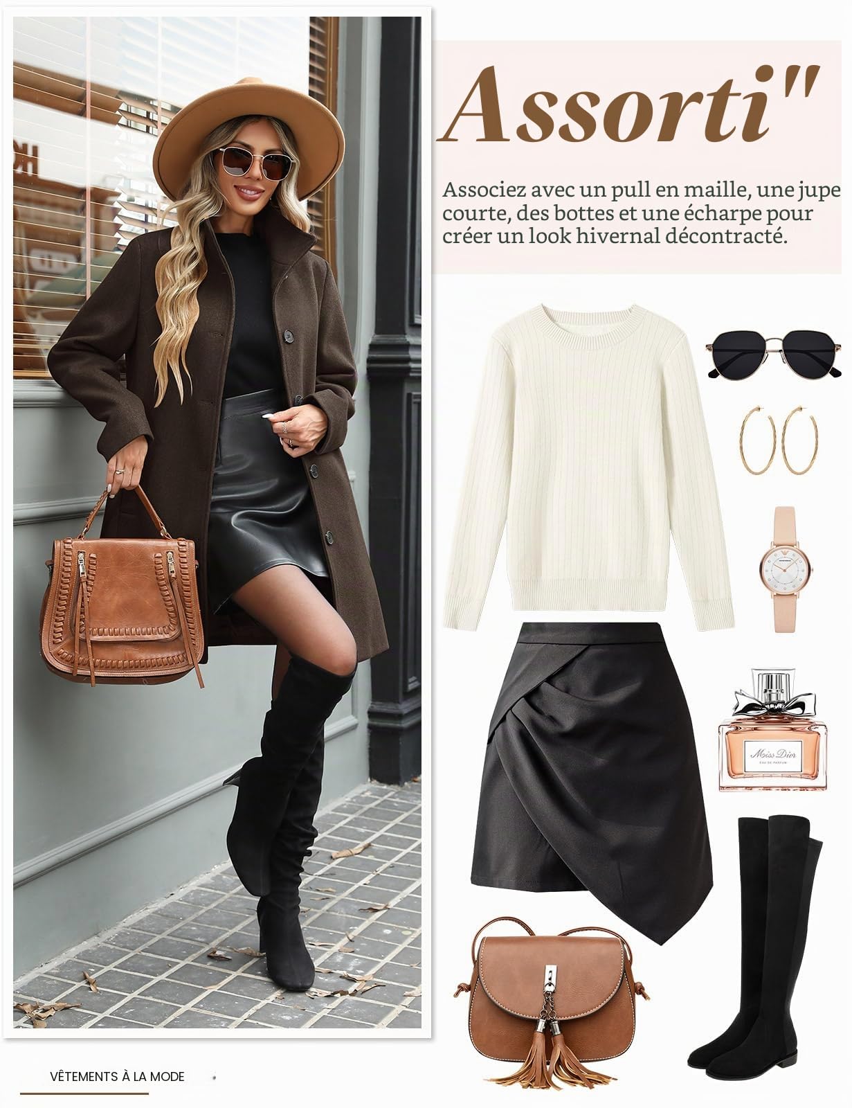 Manteau Femme Hiver Élégant Veste Longue Manteau d'hiver à Revers Trench-Coat Boutonnage Chic Manteaux Chaud Jacket avec Poches