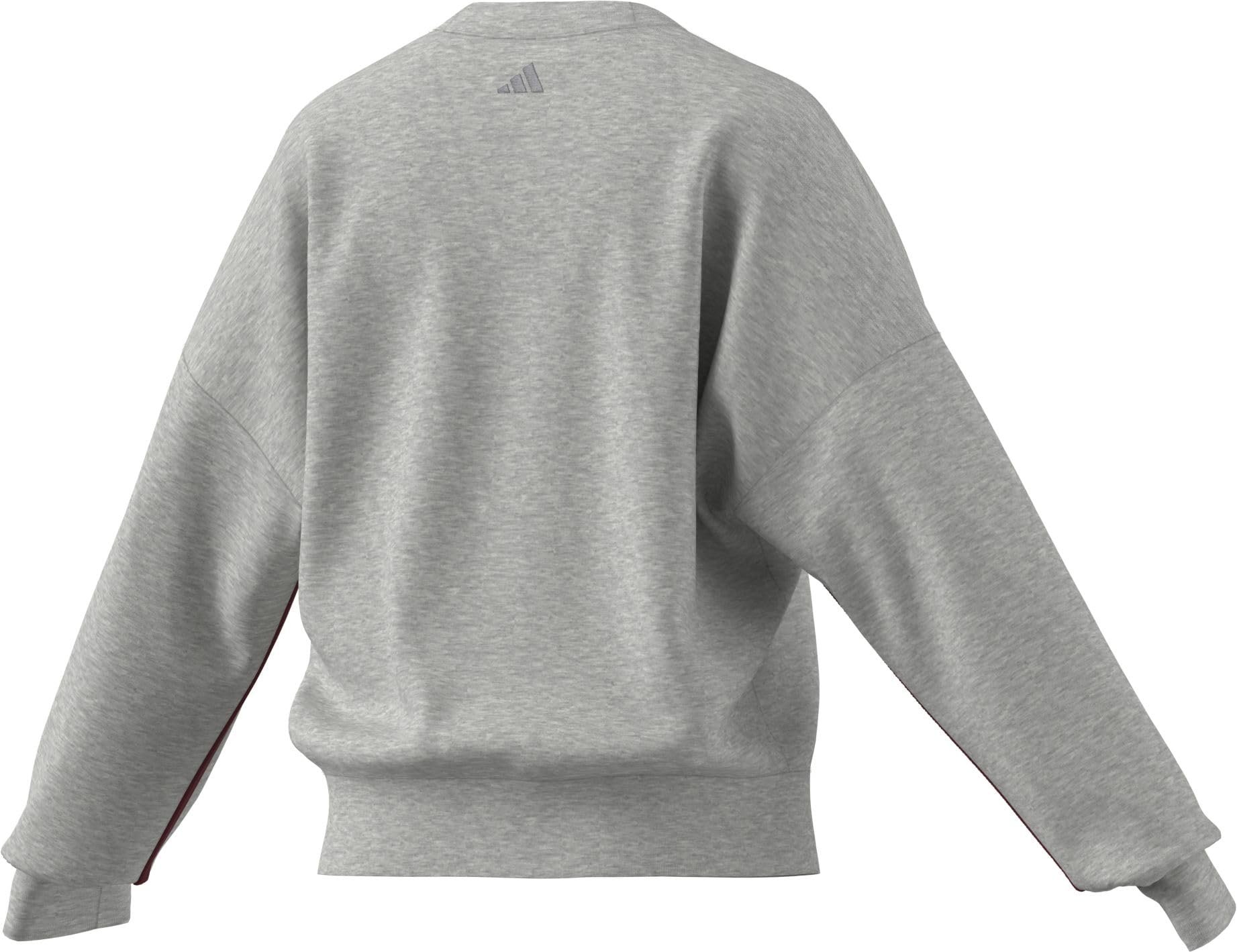 adidas dames Seasonal Essentials Colorpop Sweatshirt with Embroidered Graphic, light grey heather/active maroon, L