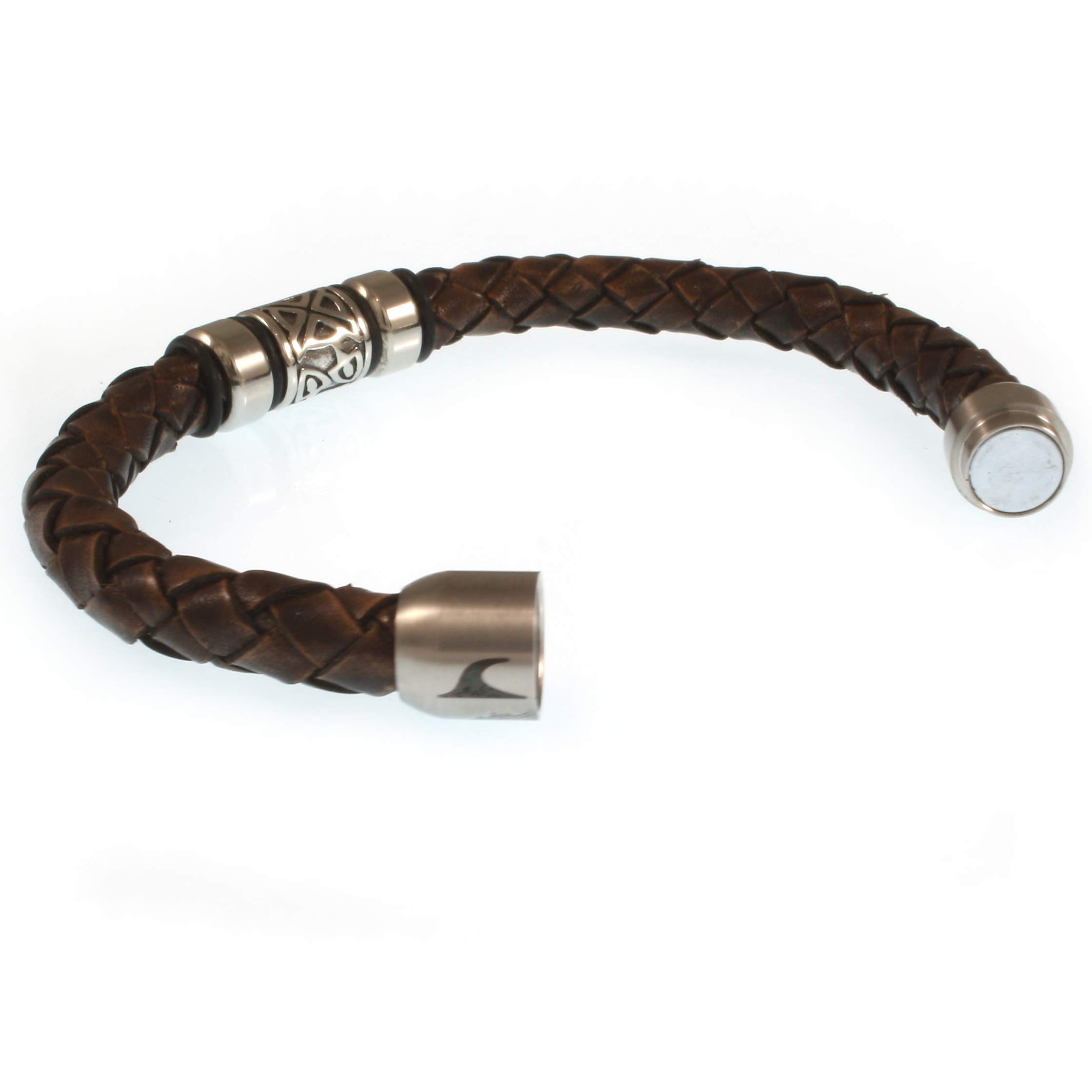 Leder-Armband FUERTE SHINE Dunkelbraun Surfer Damen Herren