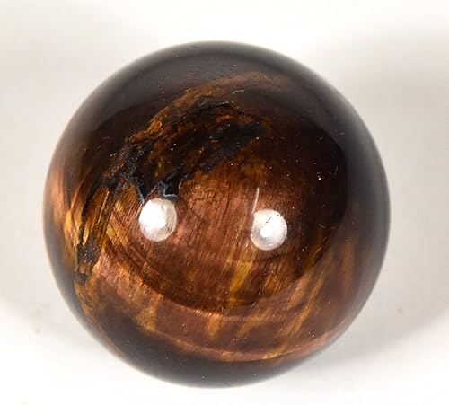 Miniatura 6 de HQRP Bola coleccionable de cristal mineral Chatoyant pulida de 0.866 in de tigre rojo profundo/ojo de dragón - África (1 unidad)