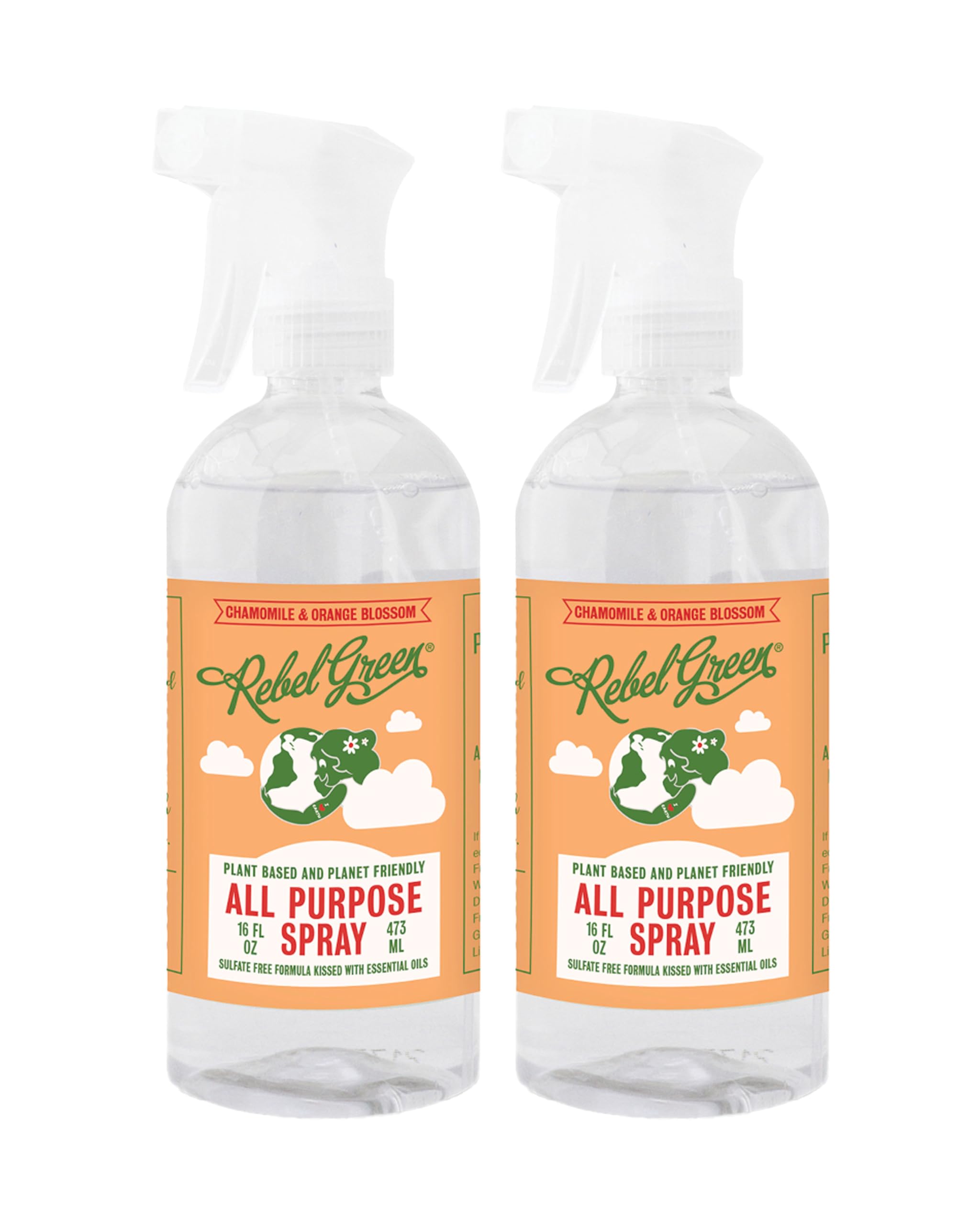 Rebel Green Natural All-Purpose Cleaning Spray - Plant-Based Multi-Surface Cleaner with Essential Oils for Kitchen, Bath, Countertops and More -