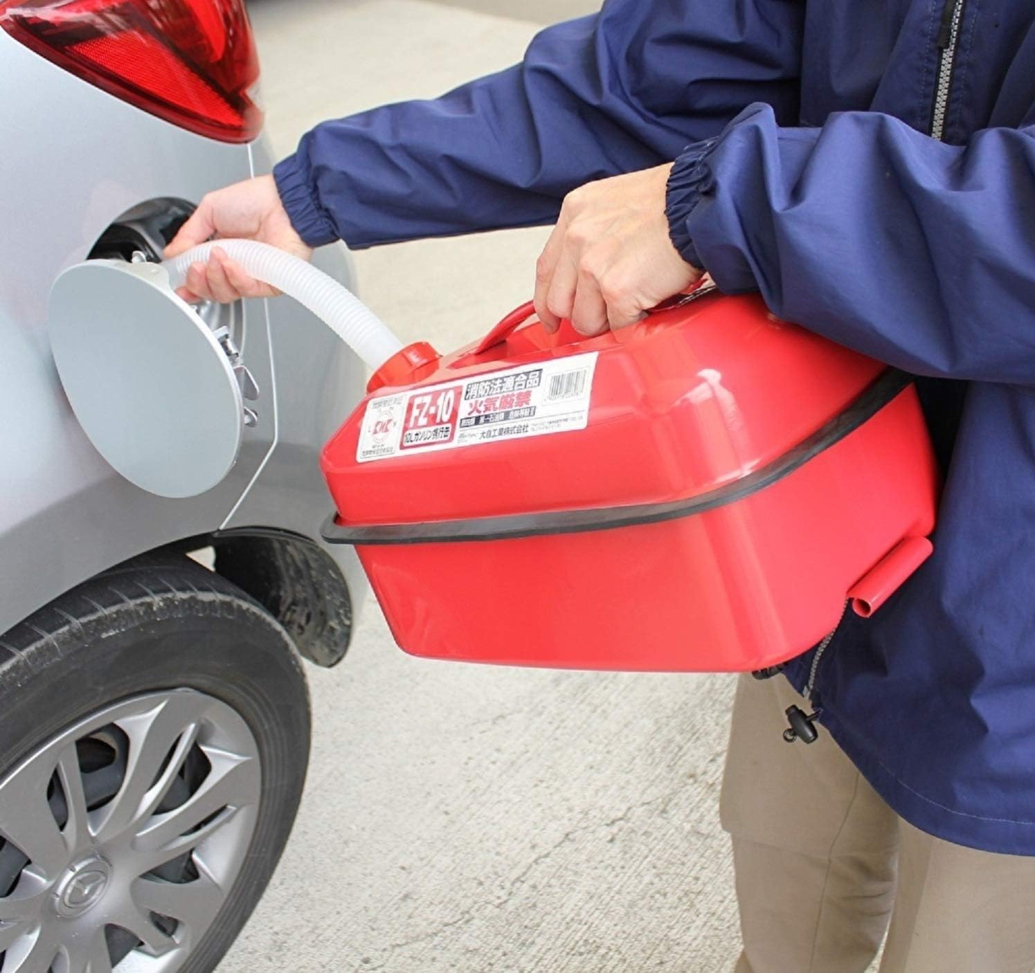 輸入 メルテック ガソリン携行缶 10l 消防法適合品 Khk 亜鉛メッキ鋼鈑 鋼鈑厚み 0 8mm 積重ねタイプ Meltec Fz 10 Www 51 Fr