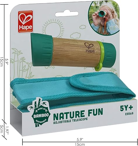 Miniatura 5 de Hape Telescopio ajustable Equipo espía de bambú para niños con aumento de 8X