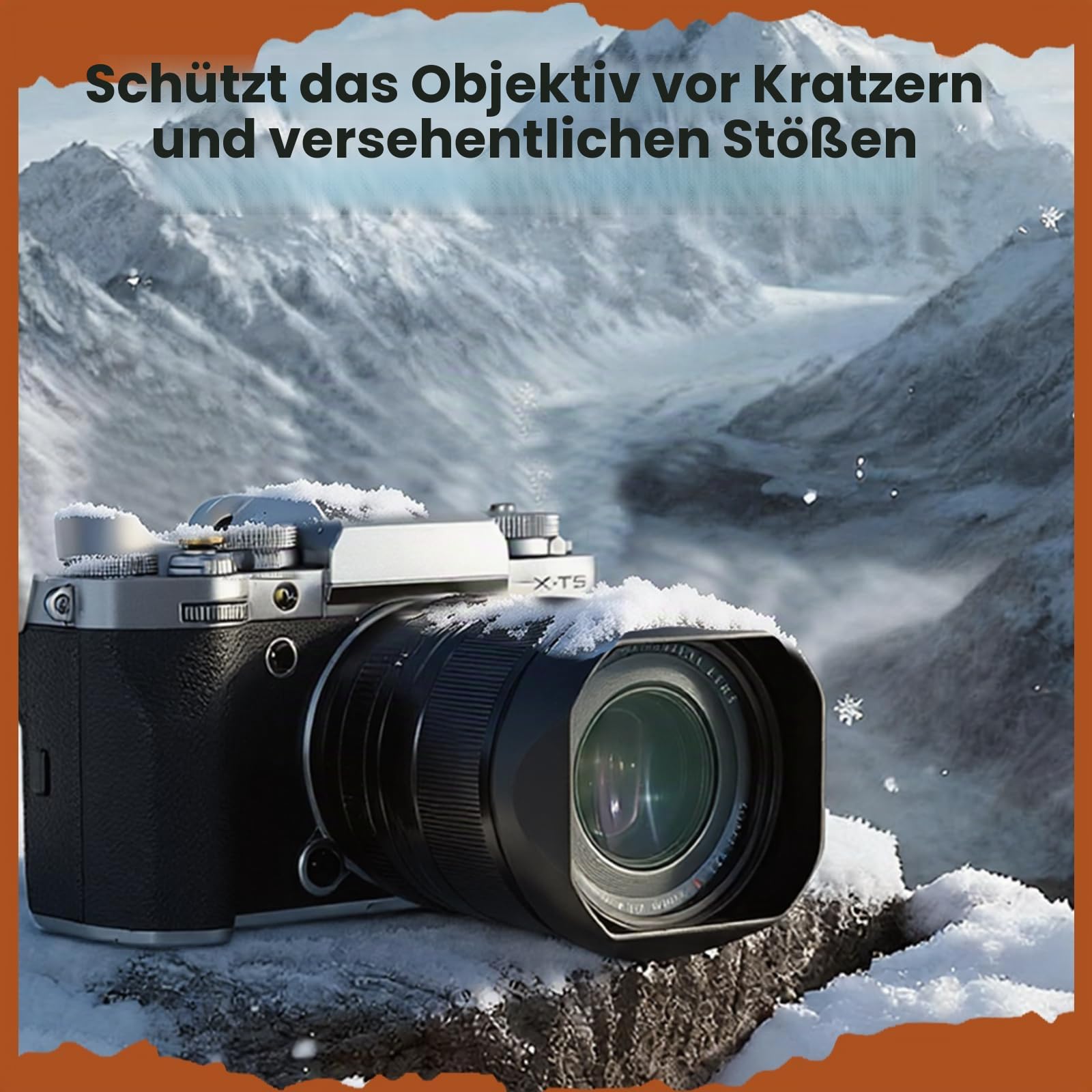 Haoge Quadratische Metall-Gegenlichtblende für Fujifilm XF16-50mmF2.8-4.8 R LM WR, Fuji XF 23mm F1.4 R LM WR, Fujinon XF33mmF1.4 R LM WR Objektiv, XF33mm/F1.4 Objektivbajonettschirm LH-X33B mit