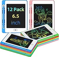 OMXDG 12 Pack 6.5 Inch LCD Writing Tablet for Kids - Colorful Erasable Doodle Boards, Reusable Drawing Pads, Educational Toys & Party Favors for Ages 3-8