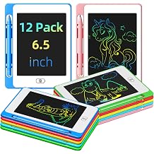 مجموعة من 12 لوح كتابة LCD للأطفال، لوح رسم ملون مقاس 6.5 بوصة، لوحات رسم قابلة للمسح وإعادة الاستخدام، ألعاب تعليمية هدايا عيد ميلاد للفتيات والأولاد من سن 3 4 5 6 7 8