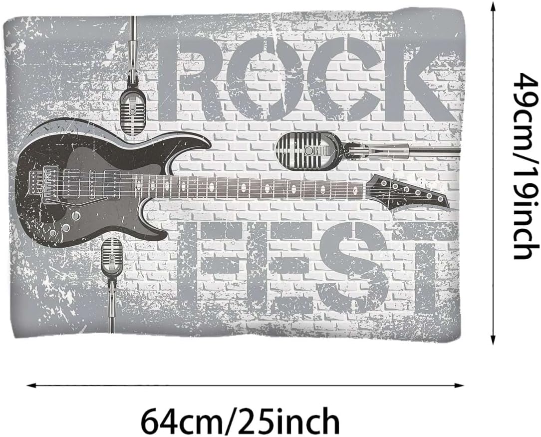 review Blue Grey Black Thermal Pet Mat Bed Liner Electronic Guitar Mics Design Cozy Self Heating Warming Kitty Kitten Puppy Small Dog Bed Rock Music 19