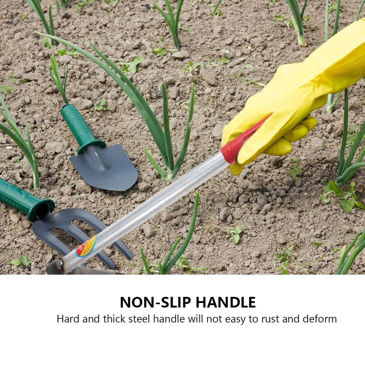 Kisangel Azada De Jardín De Diseño Ergonómico Azada De Acero Liviana para Cavar Plantar Y Desmalezar