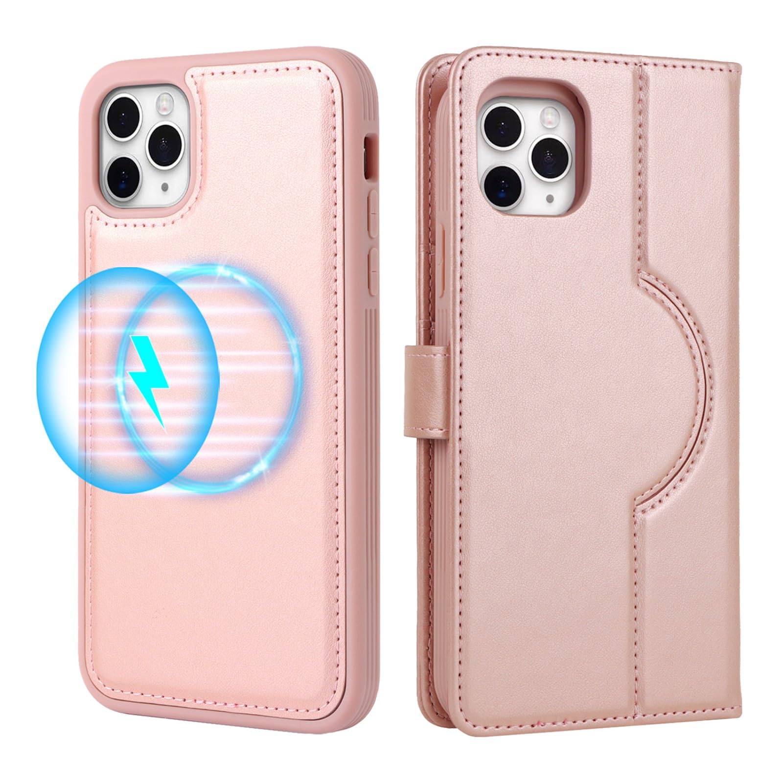 Zouzt for iPhone 11 Pro Max 6.5 Inch Detachable Wallet Case with Card Holder for MagSafe Premium PU Leather 2 in 1 Flip Folio Book Magnetic Stand Protective Phone Cover - Image 3