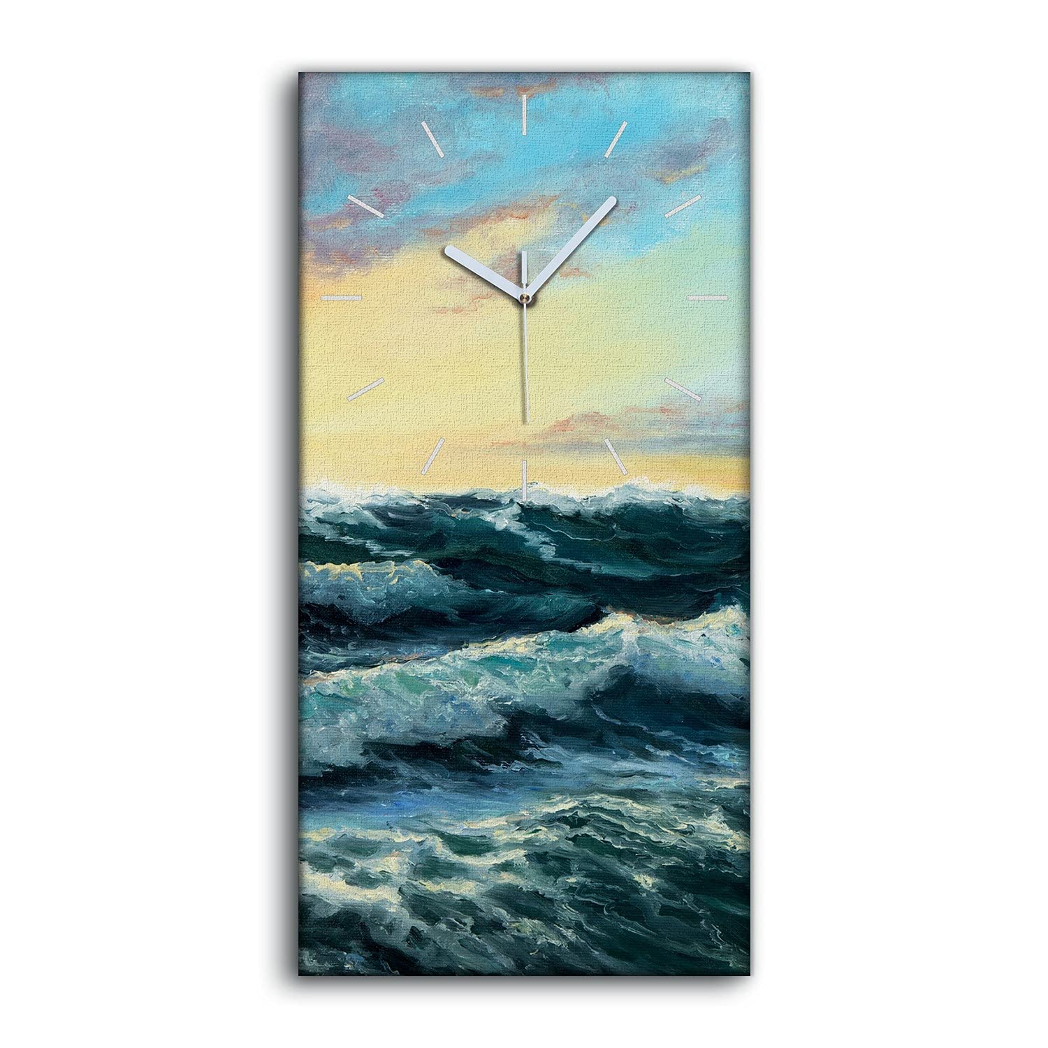 Horloge sur Toile Mer et Ocean Image Art Moderne Horloge Murale 30x60