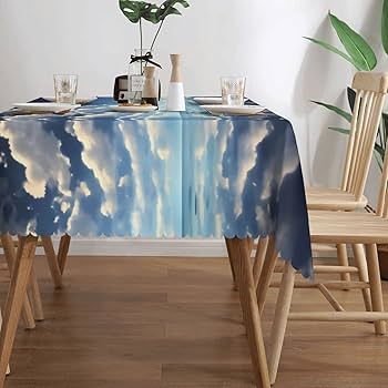 Amazon.co.jp: Siulas White Clouds Over The Sea 長方形テーブル