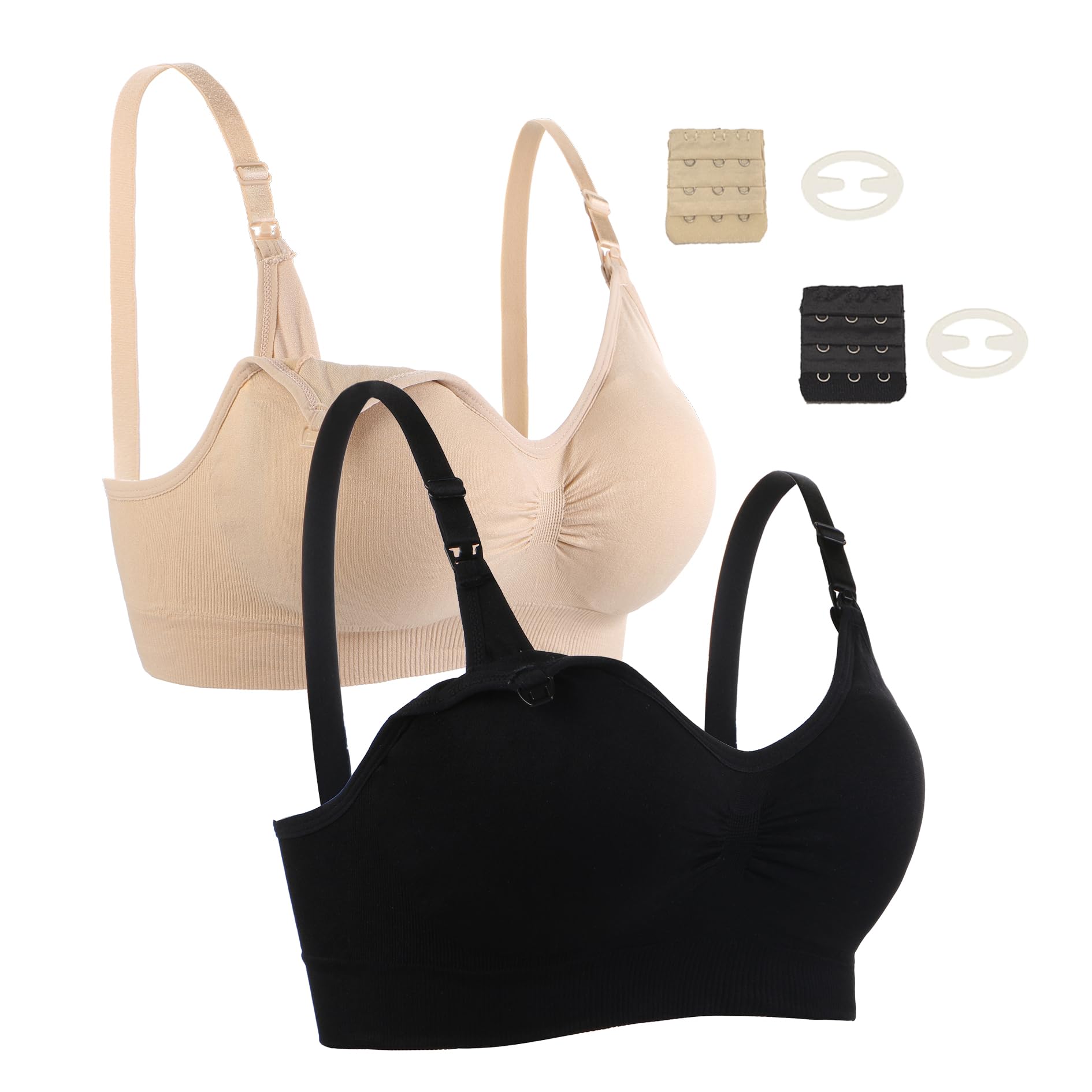 Lot de 2 Soutiens-Gorge d'allaitement pour l'allaitement, Soutien-Gorge de maternité, sans Armatures, sans Couture, pour Femme - 1