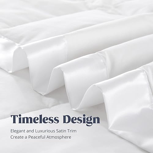 Miniatura 4 de puredown Mantas tamaño King  Manta de plumón suave y ligera para todas las estaciones, acogedora y cálida manta de lujo con ribete satinado, color