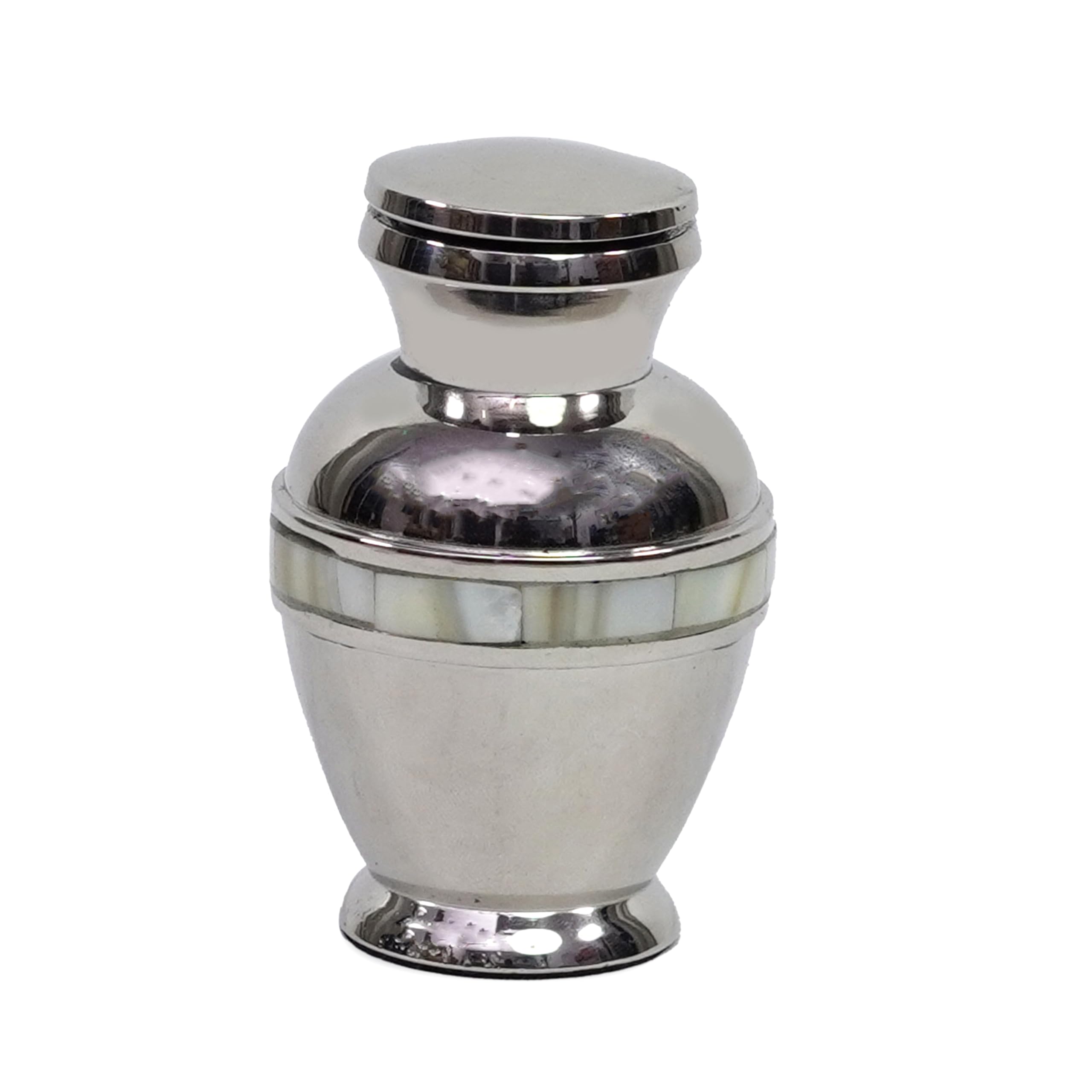 Brass Cremation Urn Keepsake for Human or Pet Ashes – Mini Memorial Urn for Sharing Ashes, MOP Engraved Design-picture-21