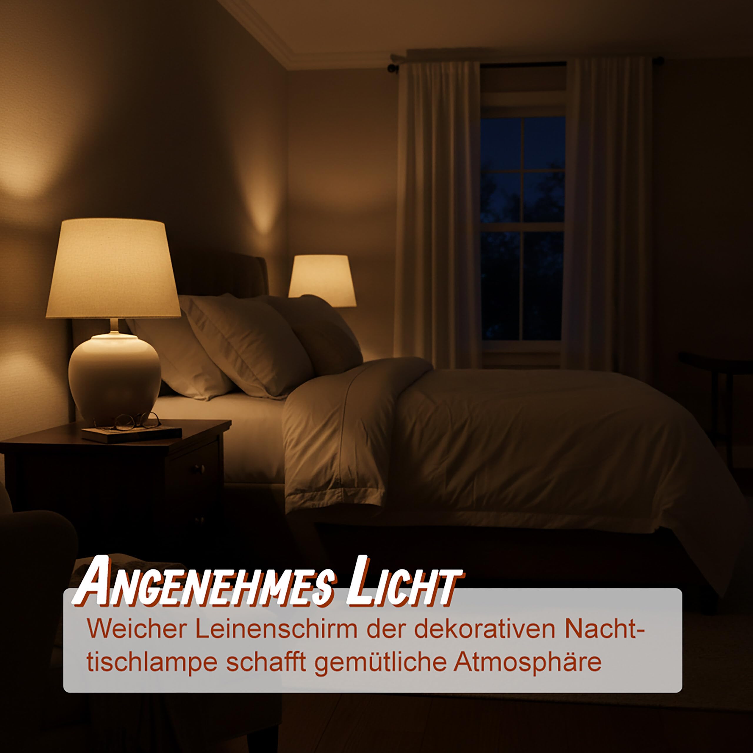 Relaxdays Tischlampe, Keramikfuß, Stoffschirm, E27, HxD: 45 x 30 cm, Nachttischlampe mit Kabel, Schlafzimmer, weiß/Creme