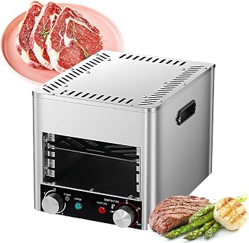 Electric Steak Grill, Portable Smokeless Infrared Electric Broiler, 1472F Stainless Steel Steak Cooker with 4-Layer Grill, Electric Infrared Grill for BBQ, Toast, Grill, Indoor,A-110V