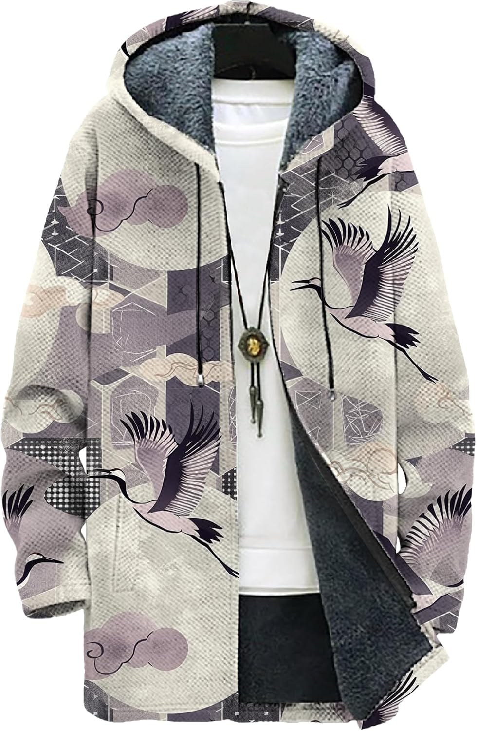 domirica Mens Hooded Cardigan Long Sleeve Zip Up Sweater Winter Plus Size Hoodie with Pockets