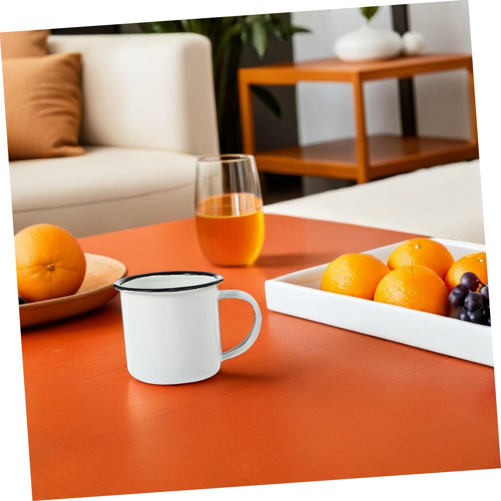 UKCOCO Tazas De Esmalte Retro De Resistentes Y Multiusos Tazas Metálicas Pequeñas Para Café Leche Y Camping Diseño Vintage Fácil De Limpiar Y Duradero 2 Piezas X 5