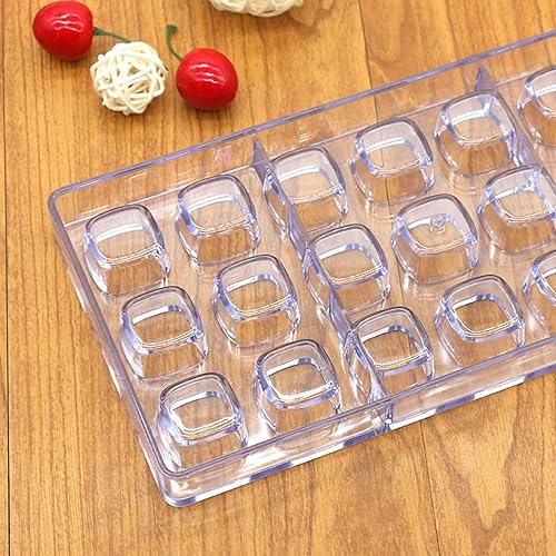 Miniatura 2 de Molde de policarbonato para hacer chocolate semiesférico de 24 cuadrículas, molde para hacer chocolate (forma de cubo), transparente