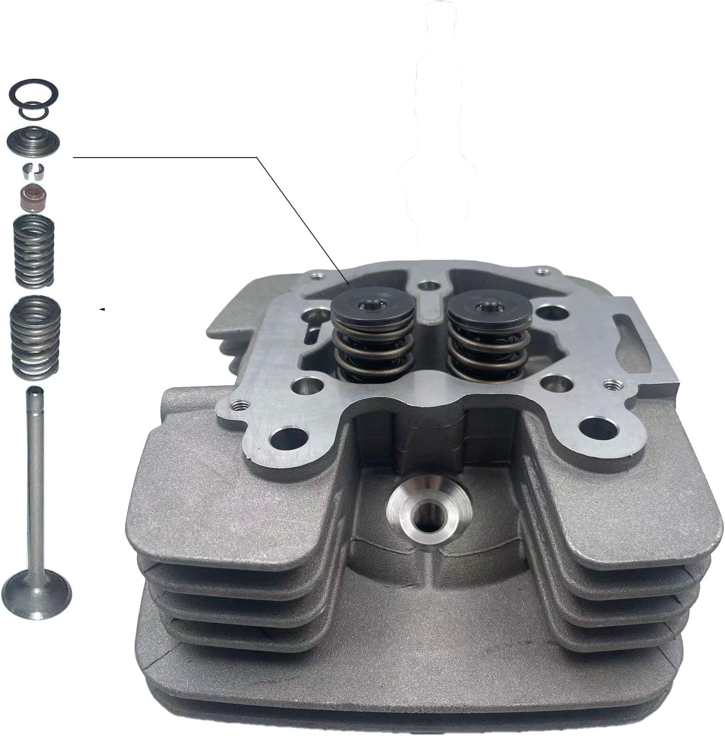 Compatible with Honda ATV TRX350 Rancher Cylinder Piston Top End Rebuild Kit, 78.5mm, Compatible with 2000-2006 TRX350FA TRX350FM TRX350TE TRX350TM (TRX350 cylinder head assembly)
