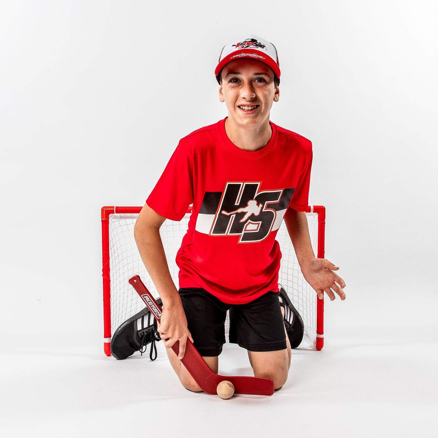 HockeyShot Knee Hockey Set | Mini Hockey Sticks | Mini Hockey Nets | Kids Hockey Set | Indoor Floor Hockey : Sports & Outdoors