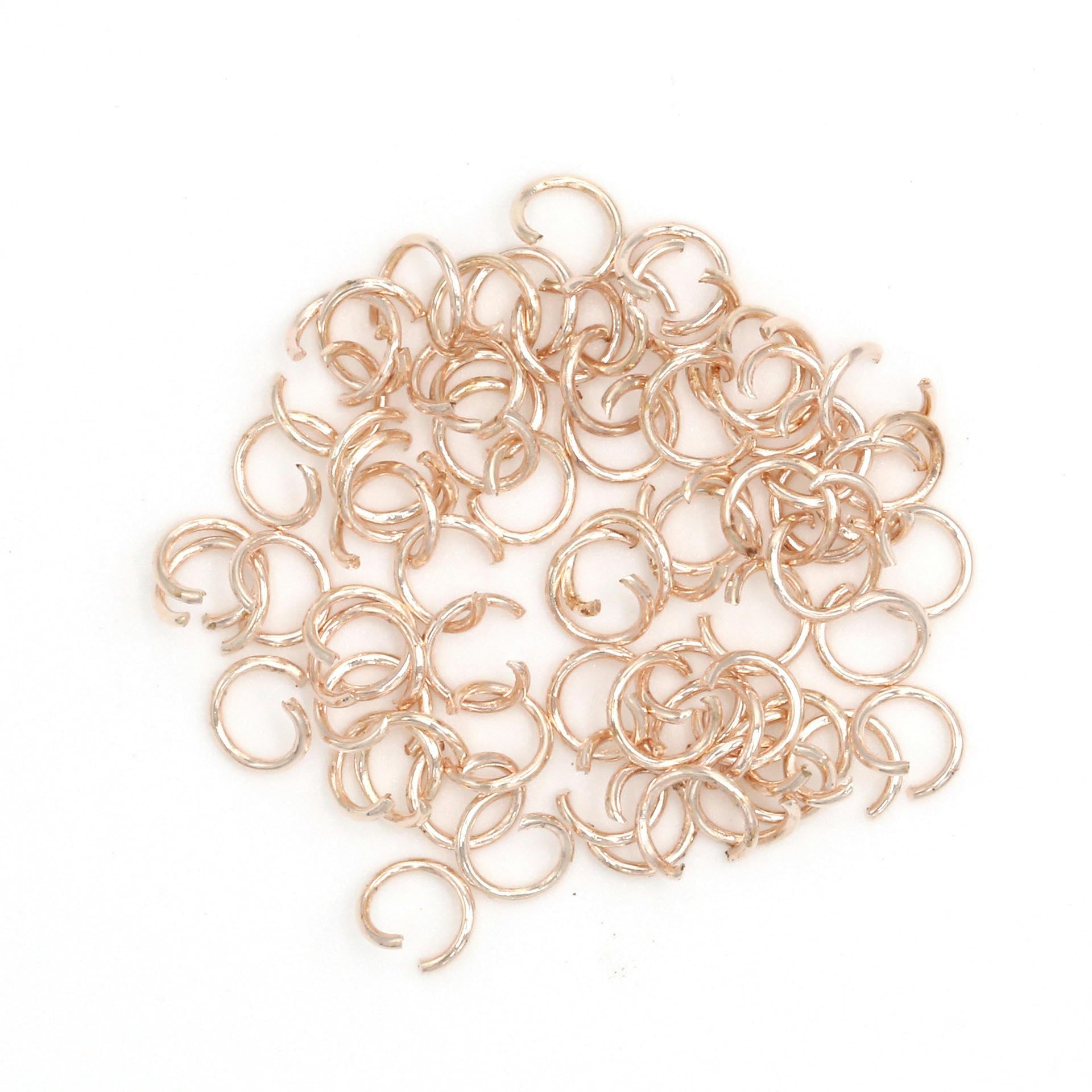 4–12 mm Gewicht 1000 g (2600–20.000 Stück) vergoldete offene Biegeringe Metallverbindungsringe Schmuck-Spaltringe Verbindungsstücke für Schmuckherstellungssets