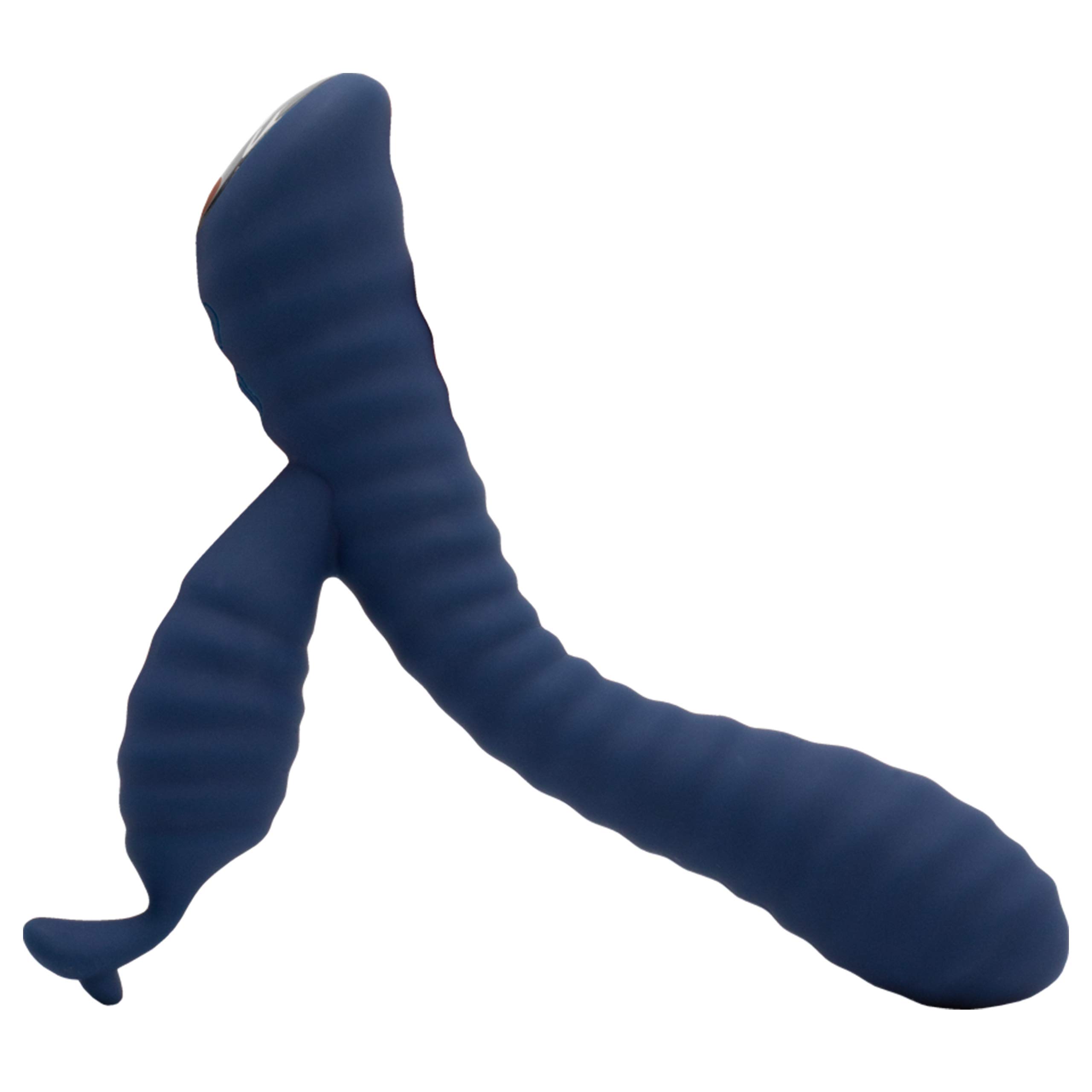 Kanddid - Vibratore per coniglio a coste | piacere interno ed esterno con 9 motivi di vibrazione | impermeabile e senza fili | blu