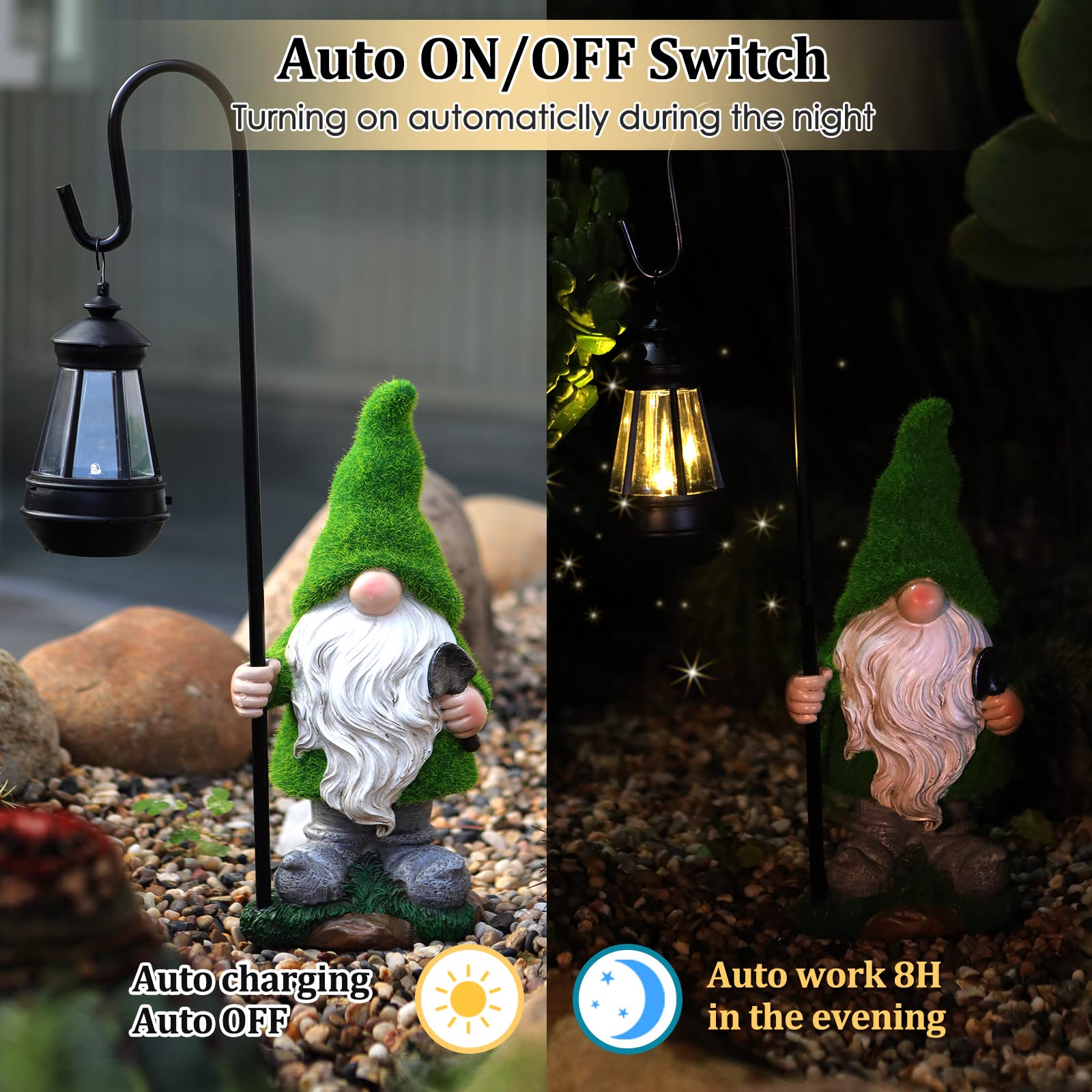 植毛ガーデンノーム像 妖精 ライト ソーラー LEDライト付き 庭装飾 Amazon.co.jp: 植毛ガーデンノーム像 ソーラーLEDライト付き
