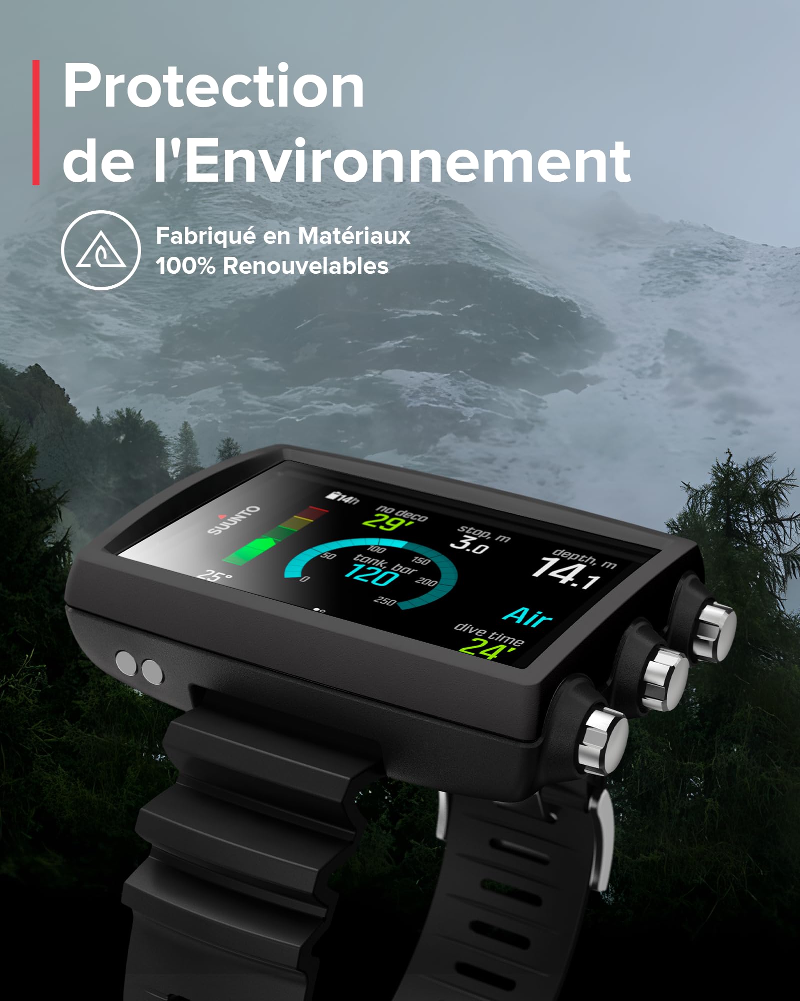 SUUNTO Dive EON CORE Montre de Plongée Numérique avec Écran Couleur Facile à Lire, Étanche à 80m, Ordinateur Sous-Marine avec Fonctions de Réveil, Chronomètre, Météo, Boussole, Batterie Rechargeable