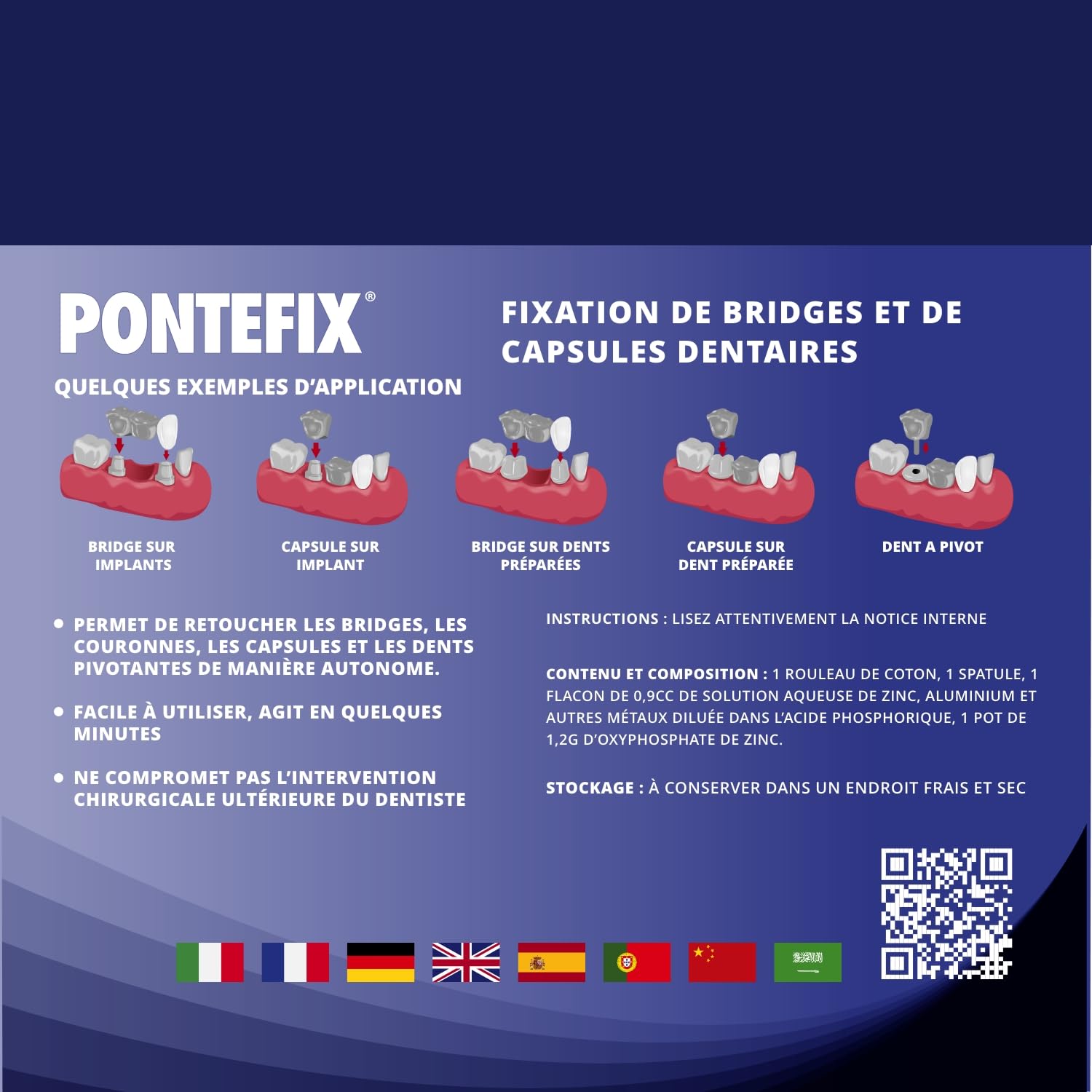 Ciment Dentaire, pour Resceller Couronnes ou Bridges- Fixe les Bridges, les Capsules Dentaires et les Dents Pivotantes