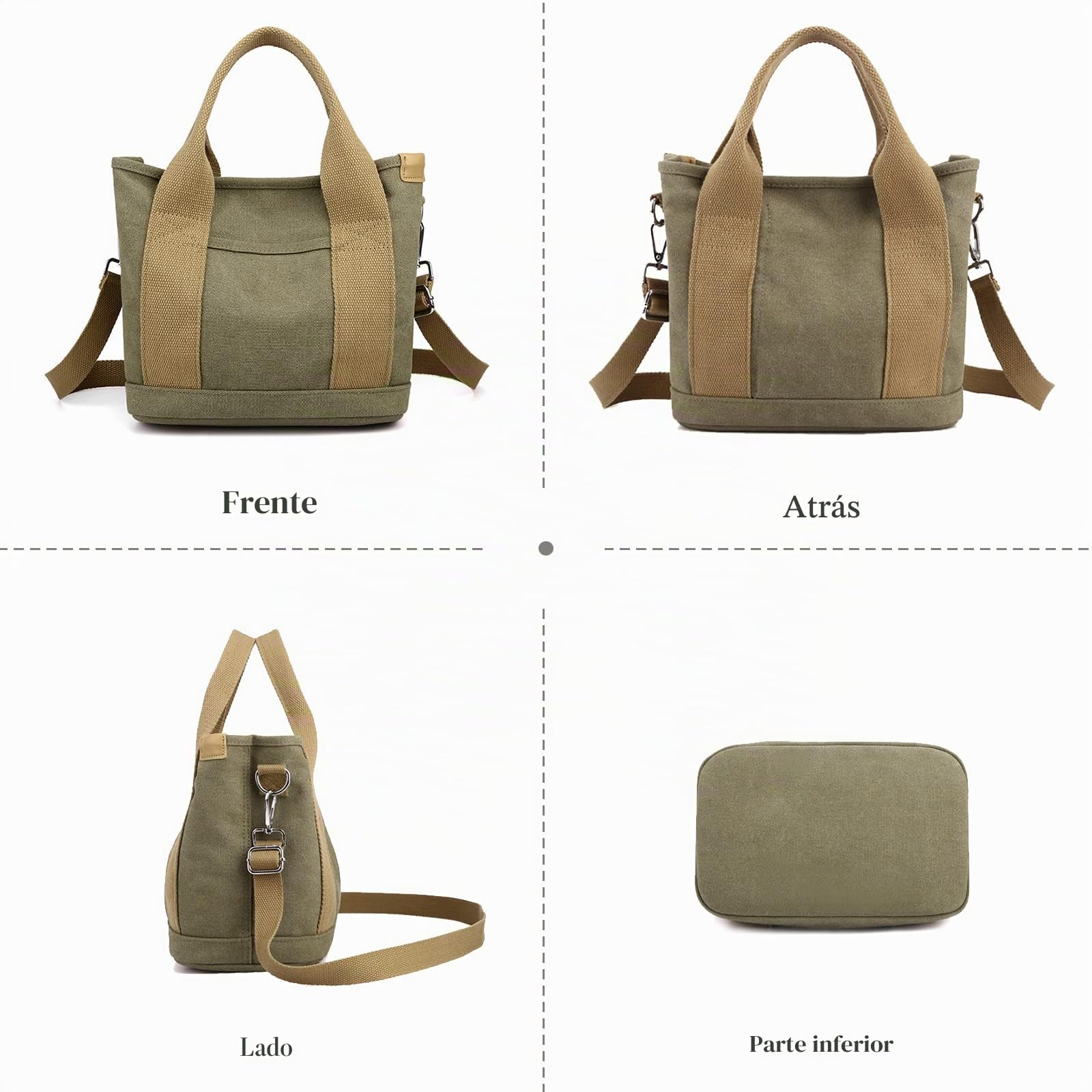 Bolso Bandolera para Mujer Bolso de Mano de Lona Pequeña Capacidad Bolsa Shopper Bolsa de Ociopara Casual Bolso Tote Multifuncional Bolso de Hombro para Citas Trabajo Viajes Compras Azul Oscuro