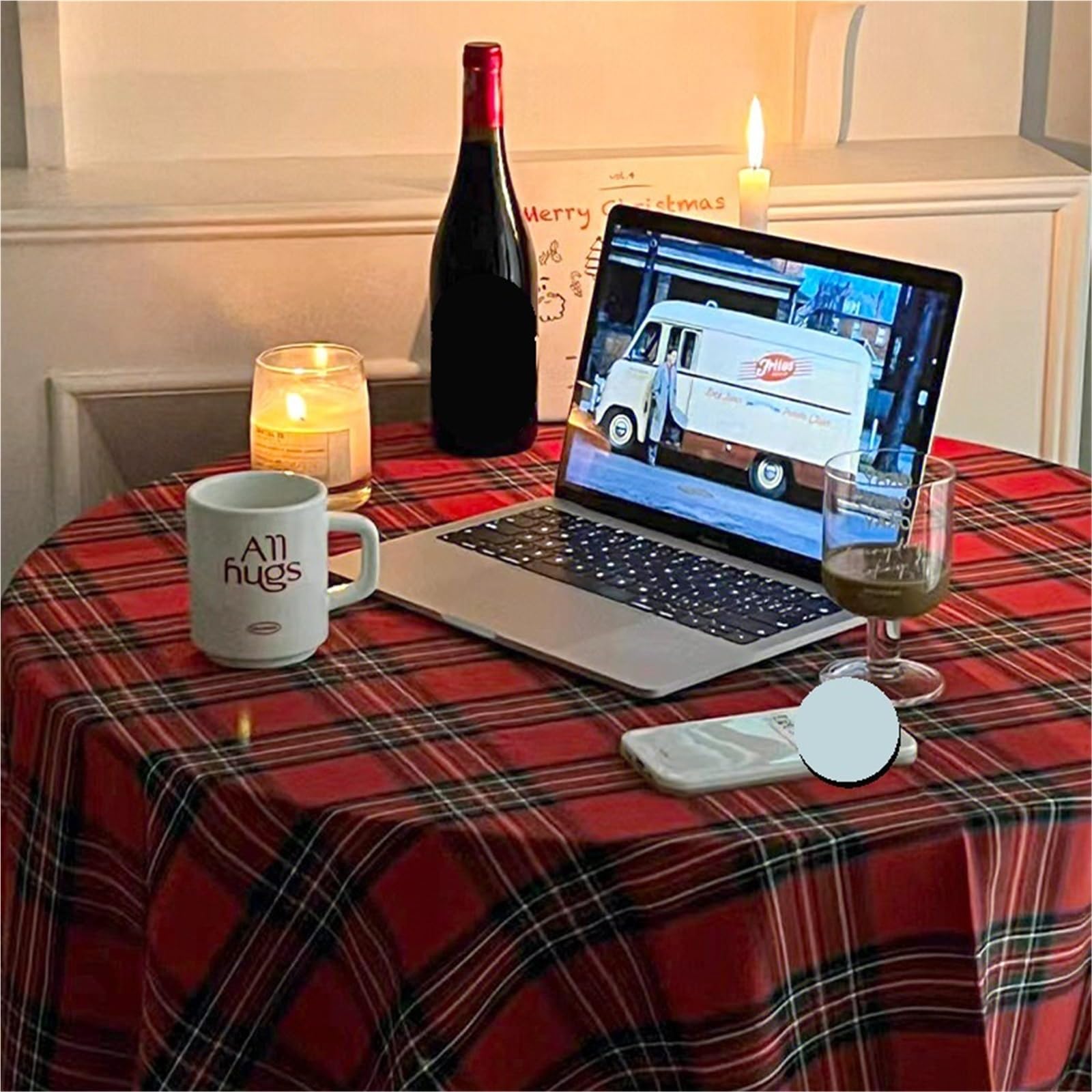 BTGYTTKL Checkered Tablecloth Tablecloth Retro Checkered Dining Table Cover Xmas Cloth Tablemat Photo Prop Home Decoration