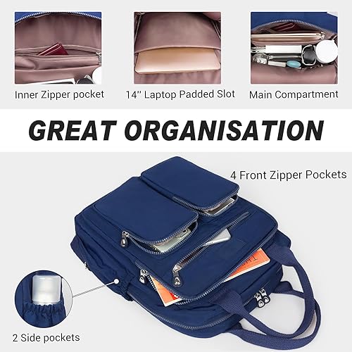 Miniatura 5 de VOLGANIK ROCK Mochila casual de nailon ligero con múltiples bolsillos, mochilas de viaje para la universidad, 1977-negro, Mochilas de viaje