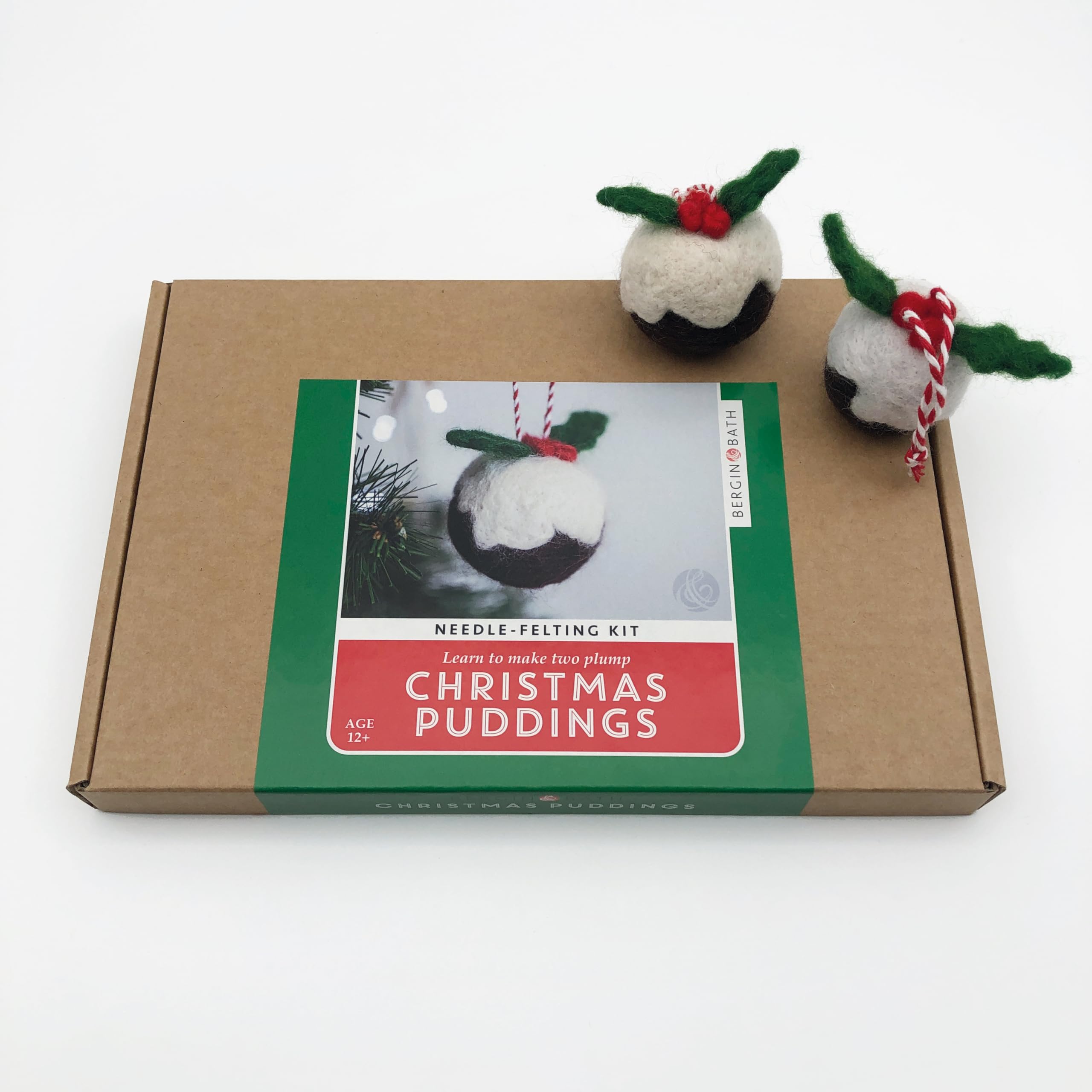 Bergin & Bath Brown Needle Felting Kit, Christmas Pudding. Make Your Own Christmas Decorations With This Craft Kit For Adults. A Stocking Filler For Crafters!