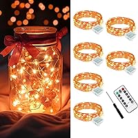 Vista 20 de AIKEI Paquete de 12 luces LED de hadas que funcionan con pilas, guirnaldas de luces impermeables de 7 pies, 20 luces LED de luciérnagas estrelladas