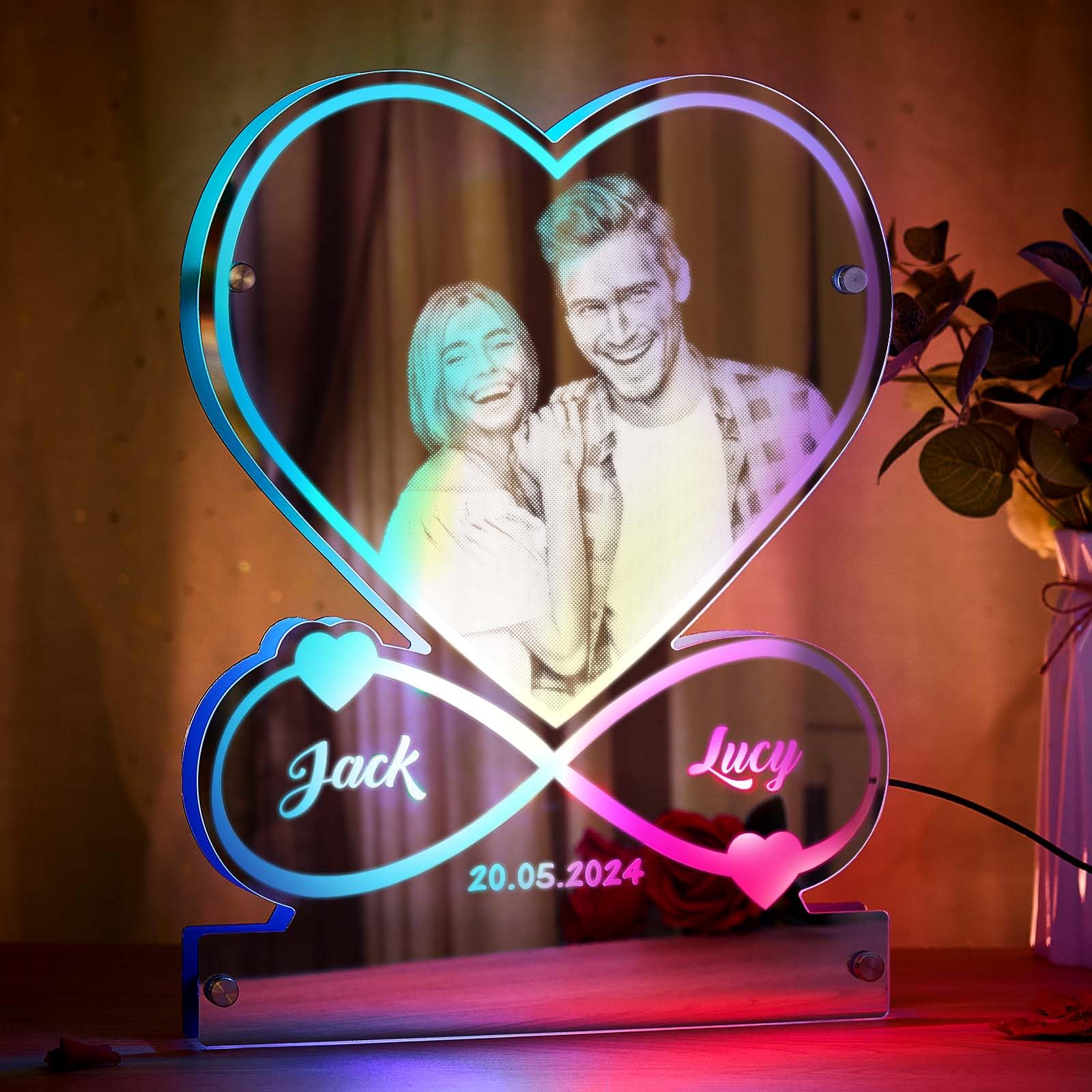 Personalised Name Mirror Led Light - Light Up Mirror Night Light - Wall Decoration - Bedroom Decoration Custom Name Night Light-Valentine's Day Christmas Birthday Custom Gift for Wife Friend (Style-C) — image 1