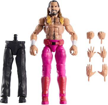 Mattel WWE Elite Collection Action Figure & Accessories, Premium Live Event Seth  Freakin  Rollins Set, WrestleMania with Howard Finkel Build-A-Figure Parts, JCJ51