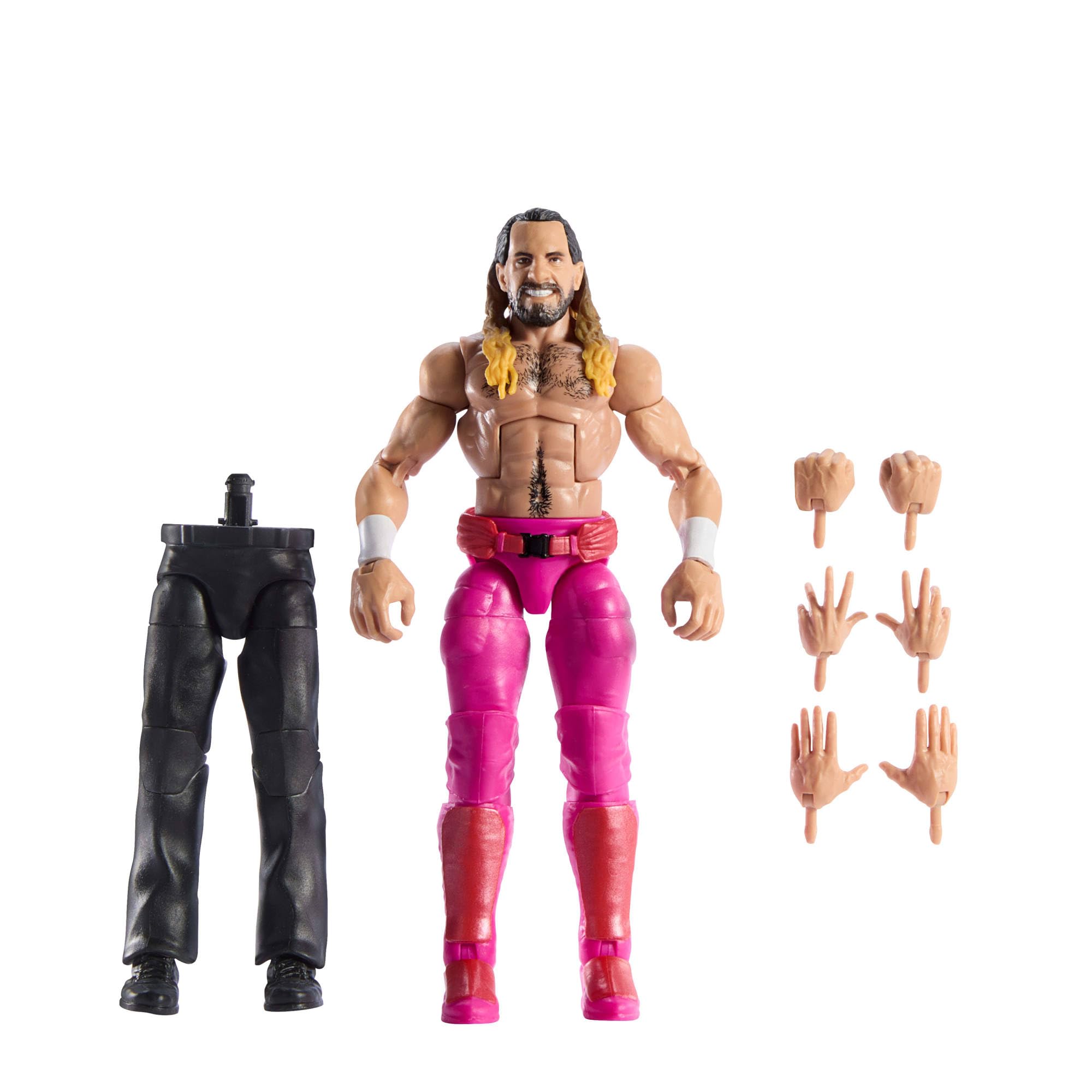 Mattel WWE Elite Collection Action Figure & Accessories, Premium Live Event Seth “Freakin” Rollins Set, WrestleMania with Howard Finkel Build-A-Figure Parts, JCJ51