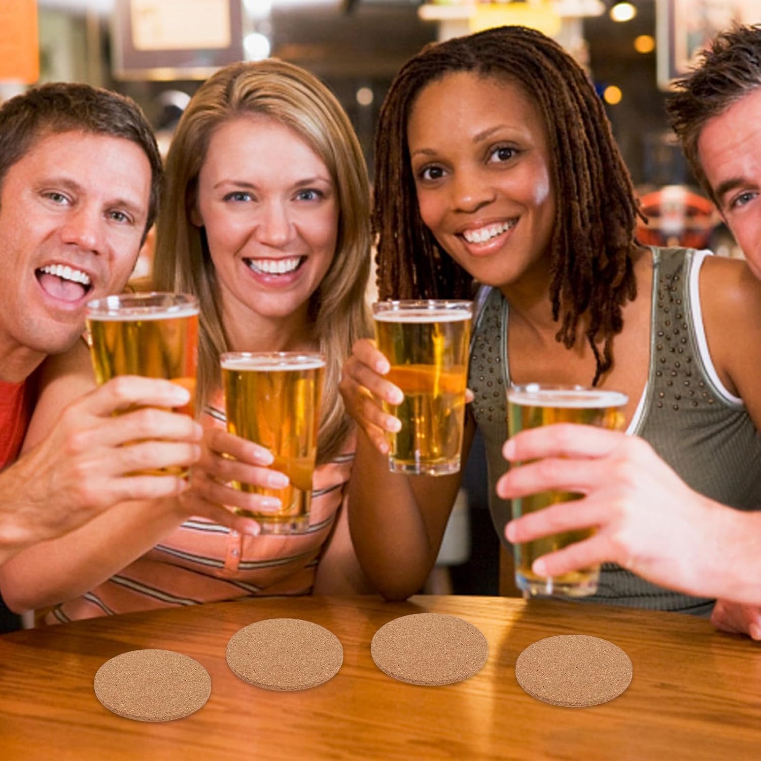 100 pcs Cork Coasters for Drinks, Blank Coasters DIY Crafts, Non-Slip, Heat-Resistant, Absorbent and Reusable Coffee Coaster for Home Tabletop Decoration - Image 6