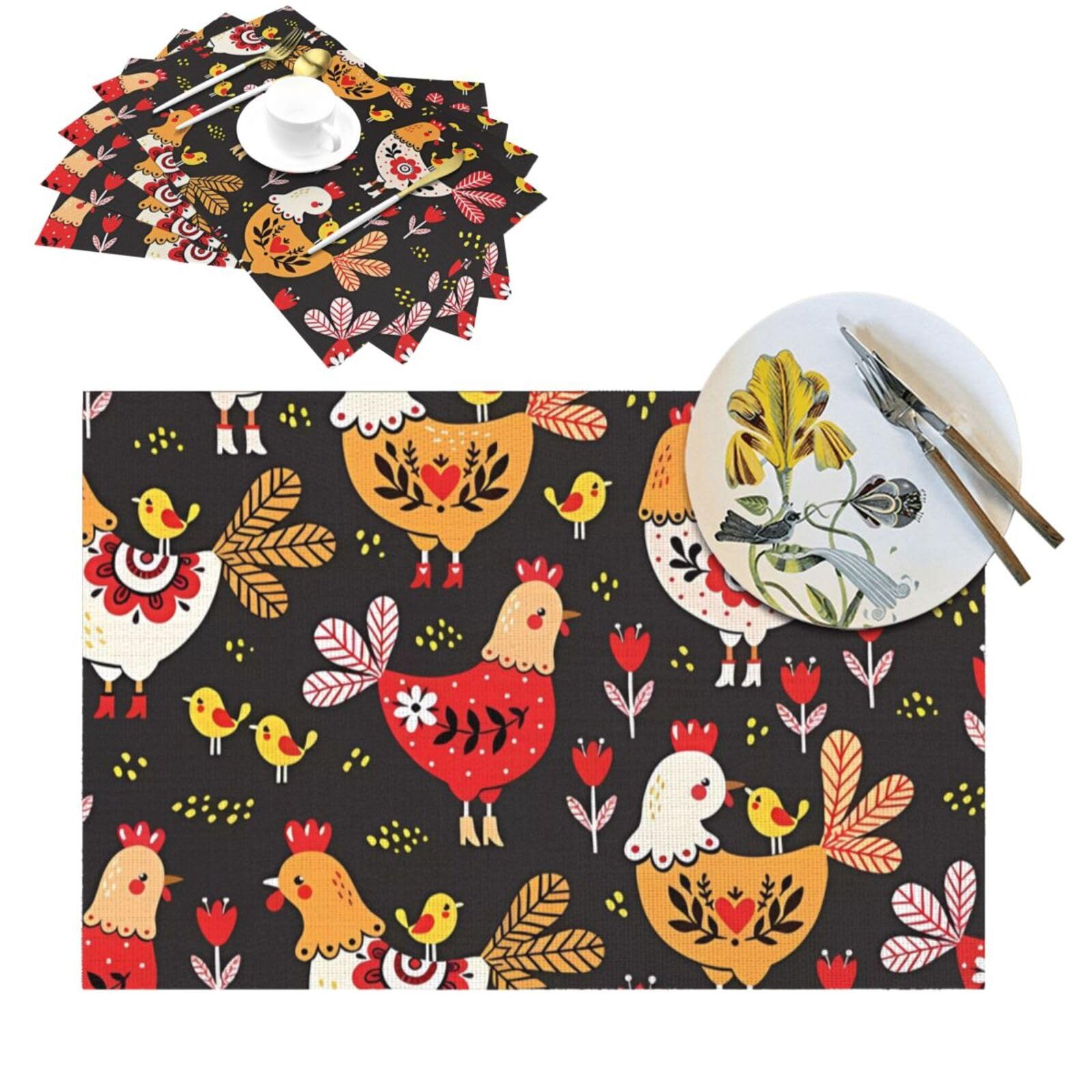 Sets de table de cuisine lavables 30,5 x 45,7 cm pour éliminer les rayures