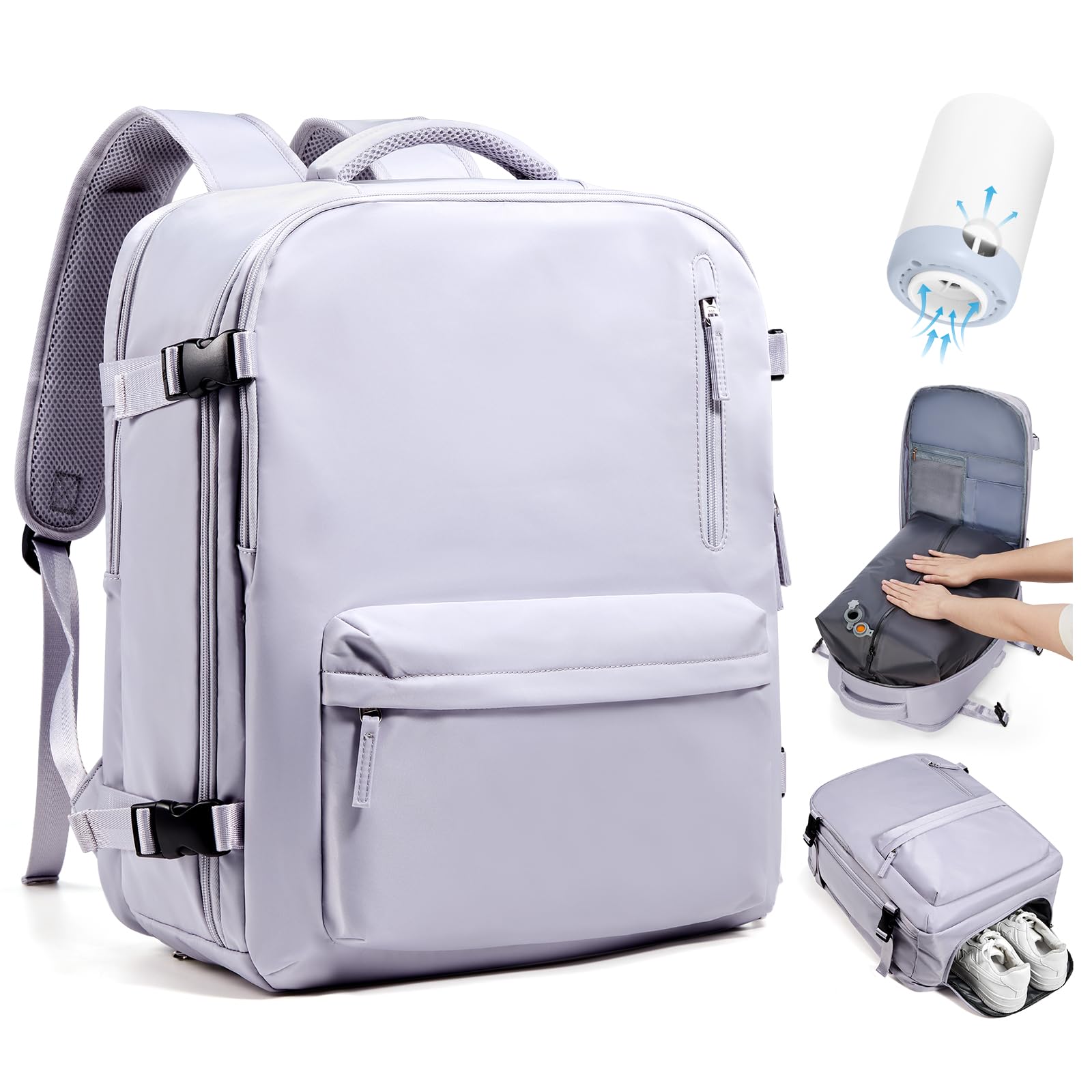 SZLX Zaino Ryanair 40x30x20 Sottovuoto con pompa Zaino Ryanair 40x20x25 Sottovuoto Bagaglio a Mano 40x30x20 Wizzair Zaino da Viaggio 45x36x20 Easyjet Donna Zaino Casual Laptop 14 Pollici Impermeabile