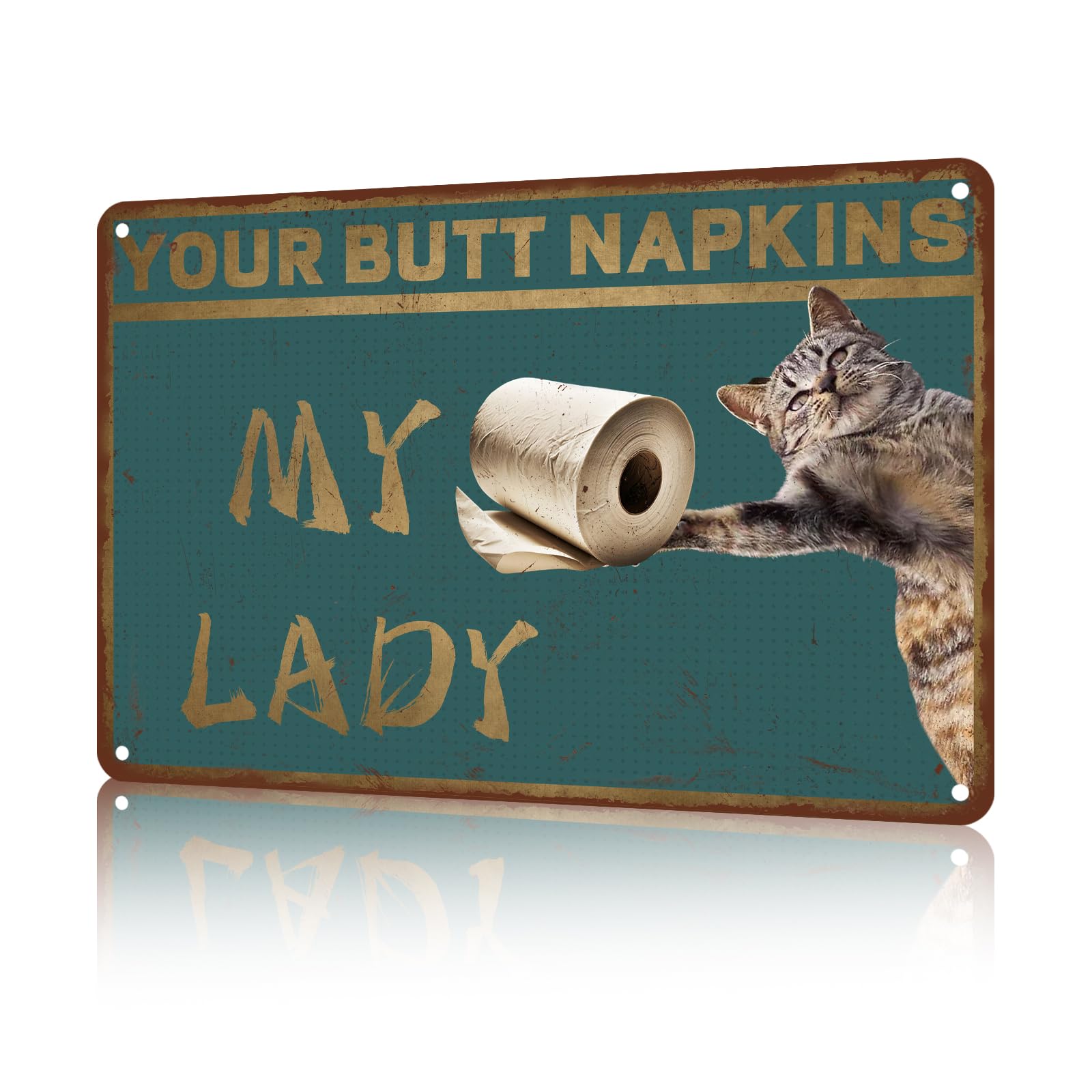 Anceky Funny Wall Decor Your Butt Napkins My Lady Vintage Metal Signs Tin Sign for Home Outdoor Wall Decor 12×16 Inch