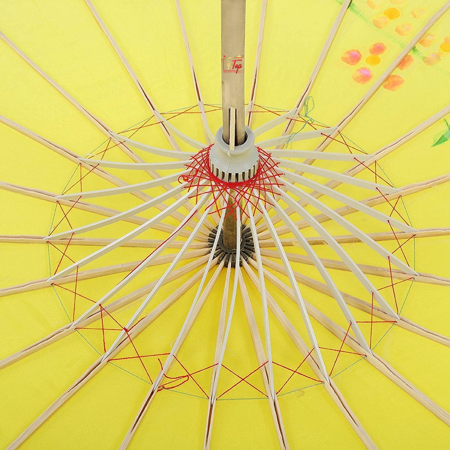 TIPTOP DECORATION Parasol Japanese Traditional Umbrella (33 Inch) (Authentic) (Handmade) (1 Piece) (Yellow) 4