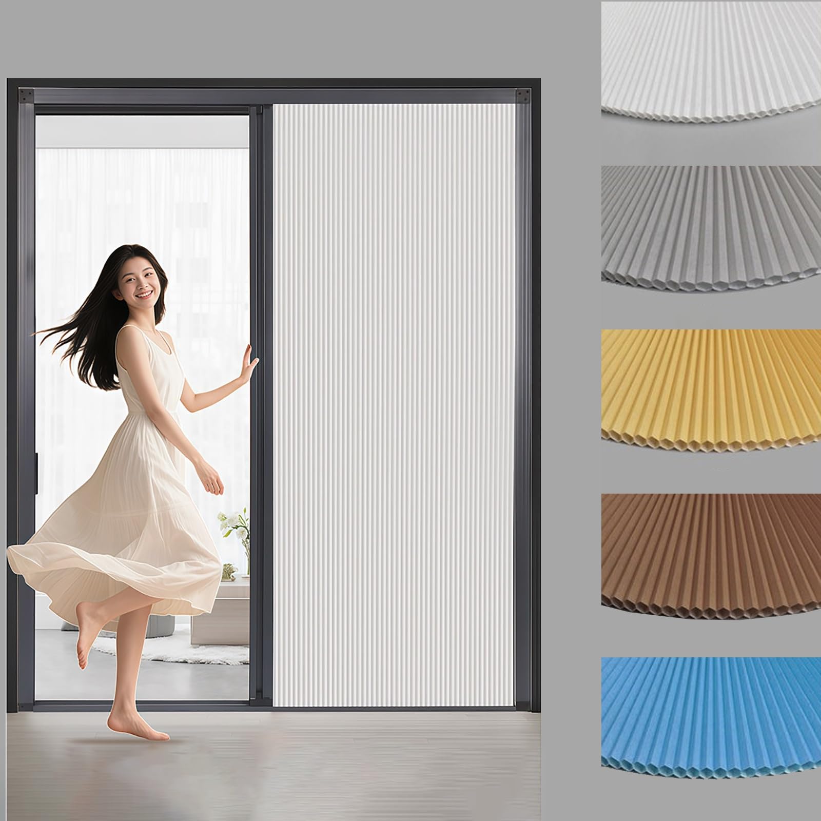 Concertina Foldable Door Multifold Bifold Sliding Closet Doors, Heavy Duty Honeycomb Folding Accordion Door for Indoors & Small Spaces, Customise Retractable Concertina Gate